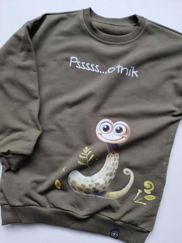 Bluza oliwkowa wąż psotnik rozmiar 122