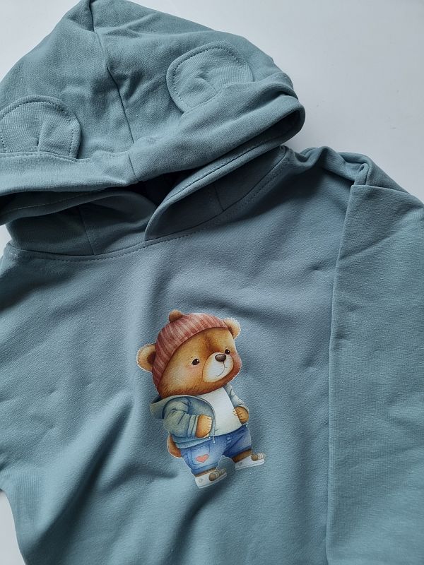 Bluza z kapturem niebieska misio rozmiar 122