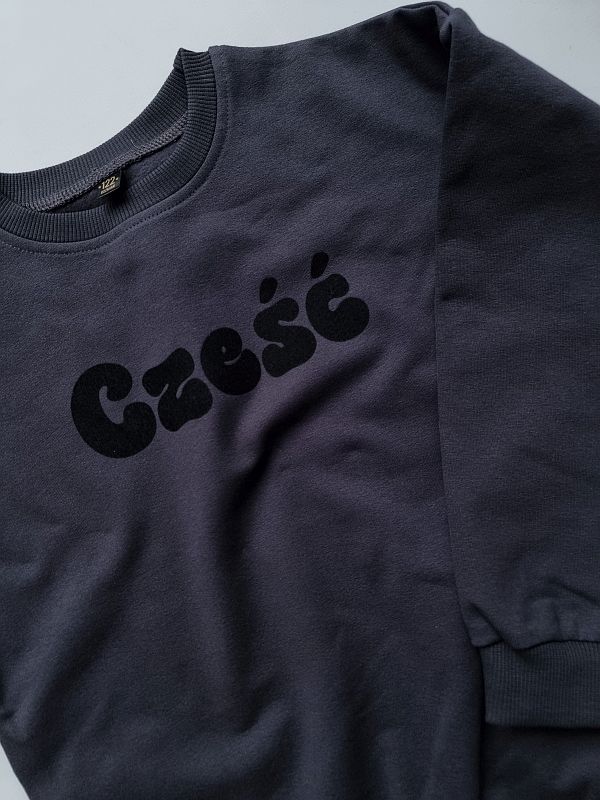 Bluza grafitowa cześć rozmiar 122