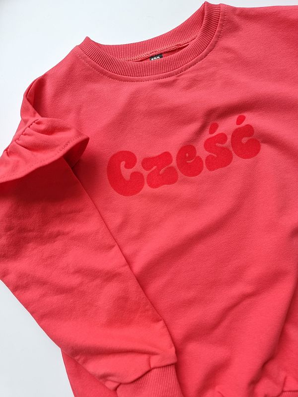 Bluza koralowa cześć rozmiar 122
