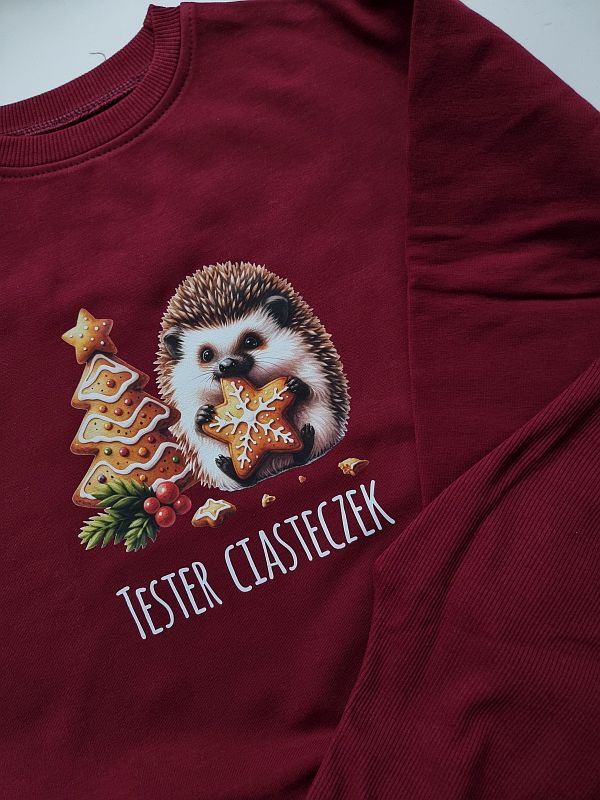 Komplet bordowy bluza + getry prążek tester ciasteczek rozmiar 122