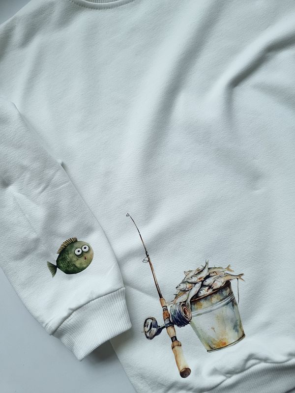 Bluza ecru ryba rozmiar 122