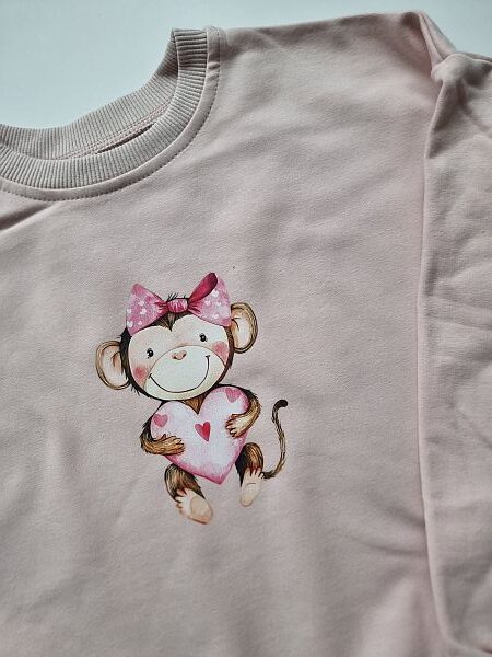 Bluza brudny róż małpka rozmiar 122