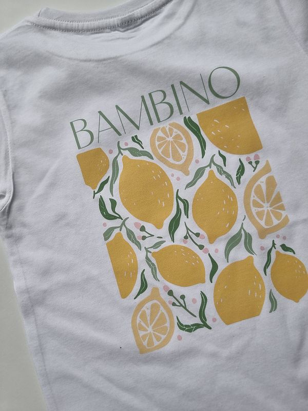 Koszulka biała krótki rękaw bambino na plecach rozmiar 122