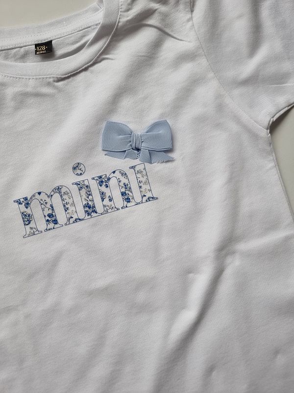 Koszulka biała krótki rękaw mini rozmiar 128