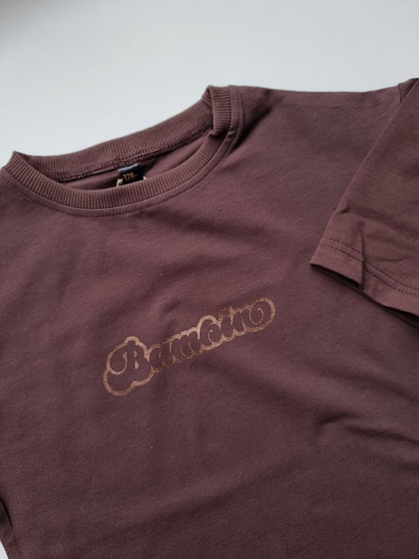 Koszulka czekoladowa krótki rękaw bambino rozmiar 128