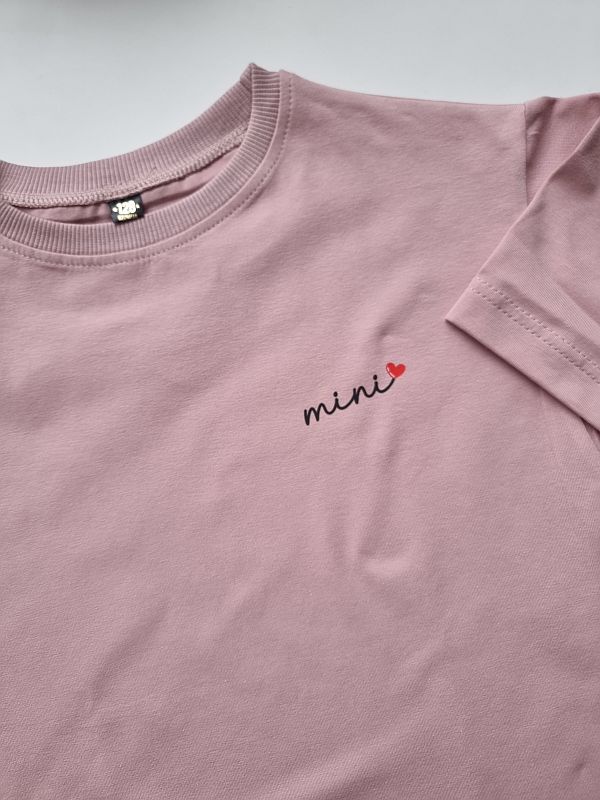 Koszulka brudny róż krótki rękaw mini rozmiar 128