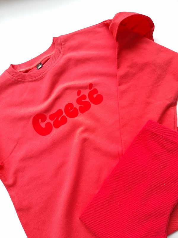 Bluza koralowe cześć rozmiar 128