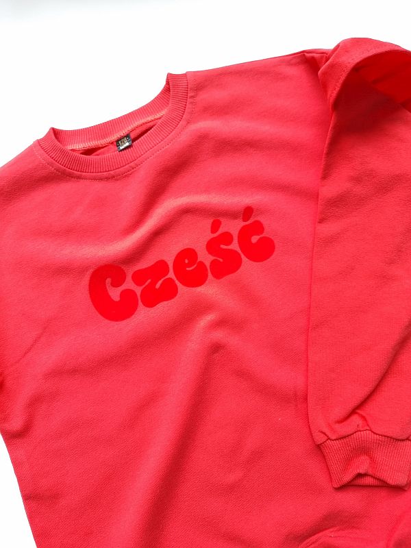 Bluza koralowe cześć rozmiar 128