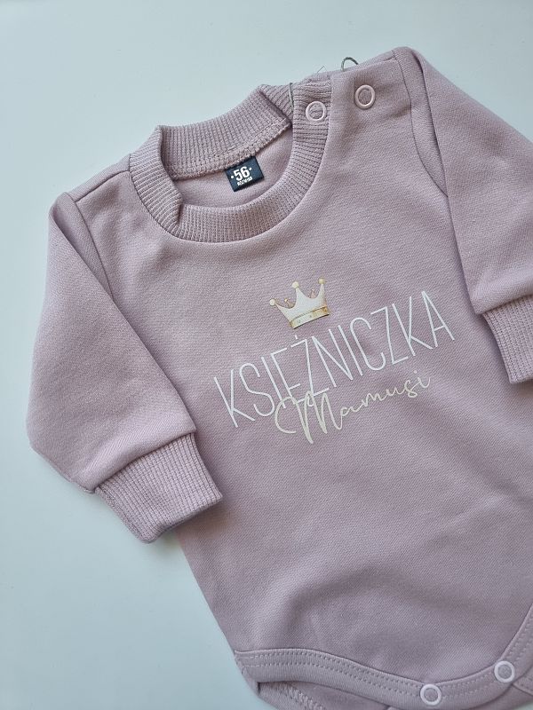 Body brudny róż długi rękaw księżniczka mamusi rozmiar 56