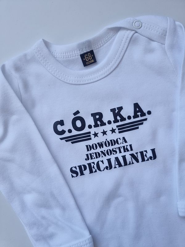 Body białe długi rękaw córka dowódca jednostki rozmiar 68