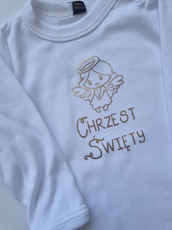 Body białe długi rękaw chrzest święty rozmiar 74