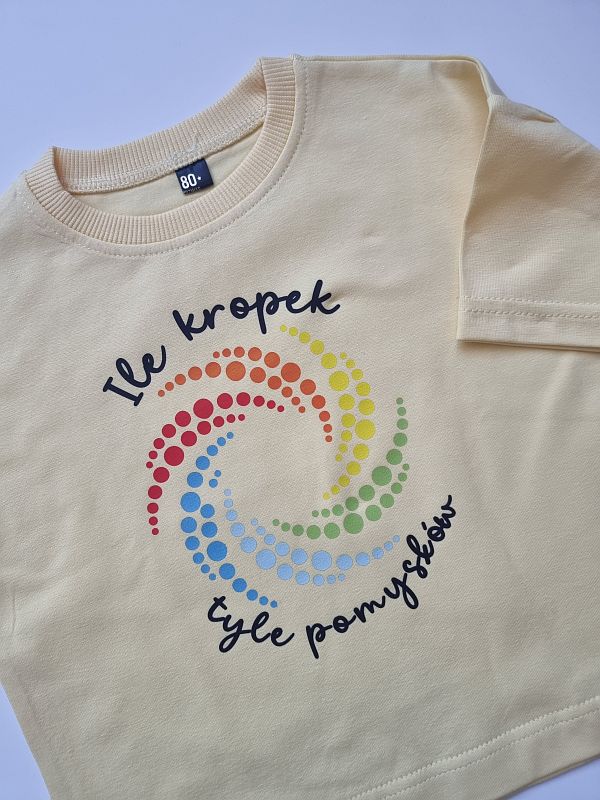 Koszulka żółta krótki rękaw ile kropek tyle pomysłów rozmiar 80