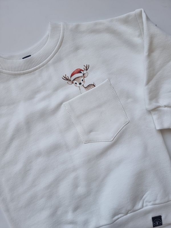 Bluza ecru sarenka w kieszonce rozmiar 80