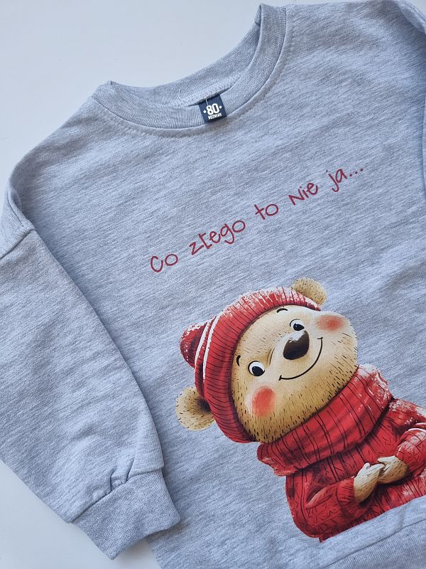Bluza szara co złego to nie ja rozmiar 80