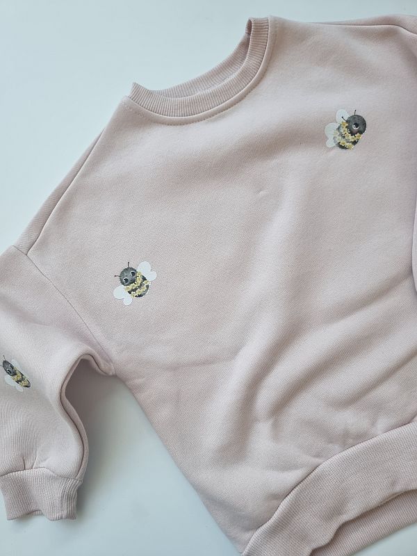 Bluza brudny róż pszczółki rozmiar 104