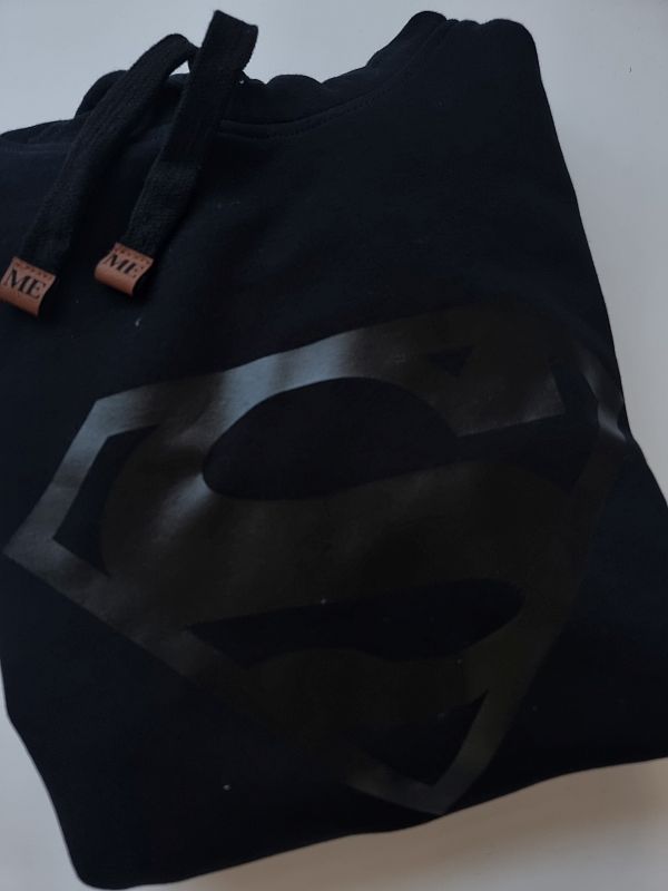 Bluza damska z kapturem czarna znak supermana rozmiar XS