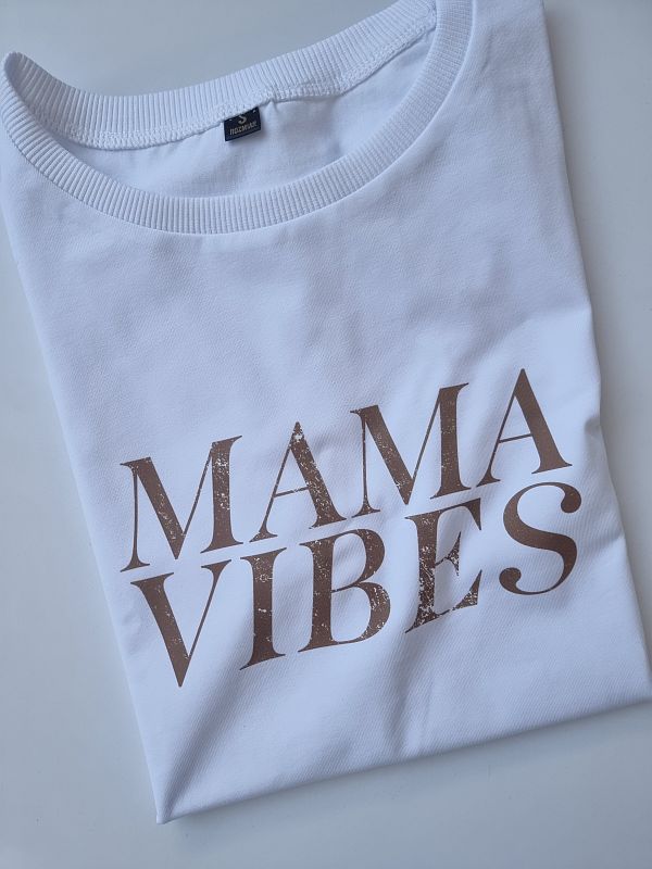 Koszulka damska biała mama vibes rozmiar S