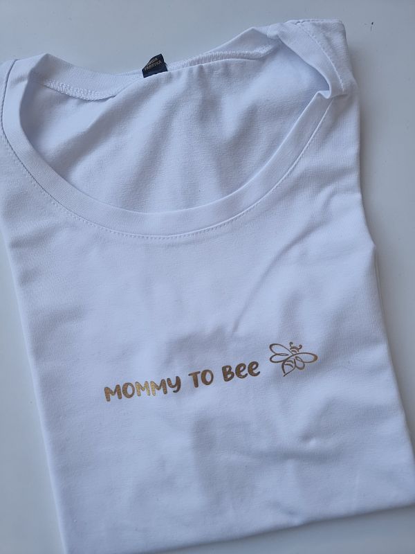 Koszulka damska ciążowa biała mommy to bee rozmiar S