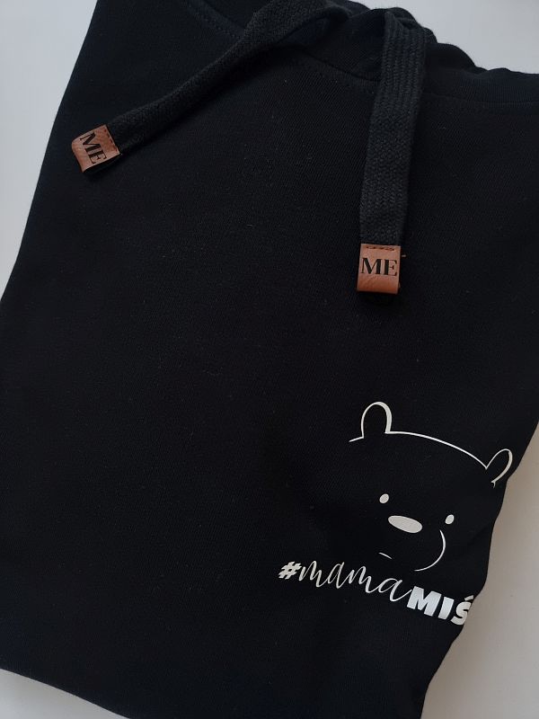 Bluza damska z kapturem czarna mama miś rozmiar L