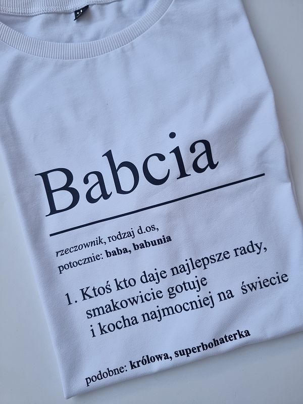 Koszulka damska biała babcia definicja rozmiar L