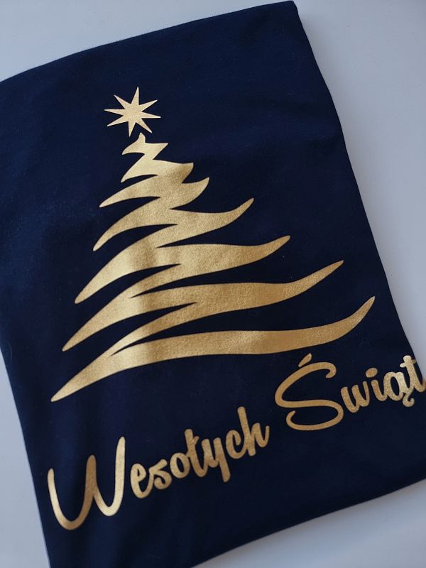 Koszulka damska granatowa choinka wasołych świąt rozmiar XL