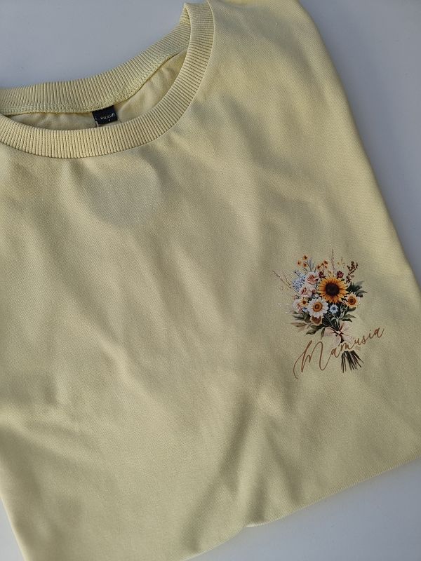 Koszulka damska masełkowa bukiet mamusia rozmiar OVERSIZE