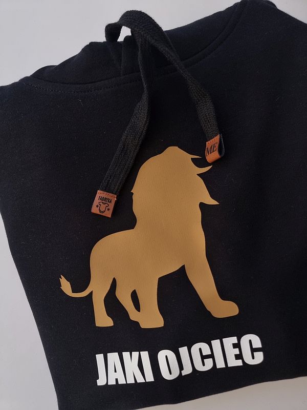 Bluza czarna męska z kapturem lew jaki ojciec rozmiar S