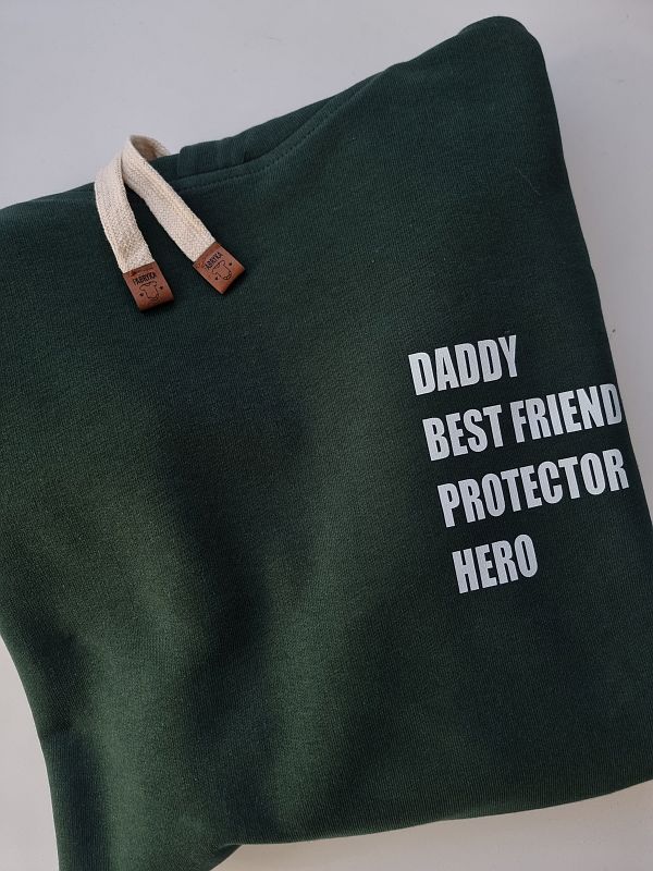 Bluza z kapturem zielona męska daddy - hero rozmiar S
