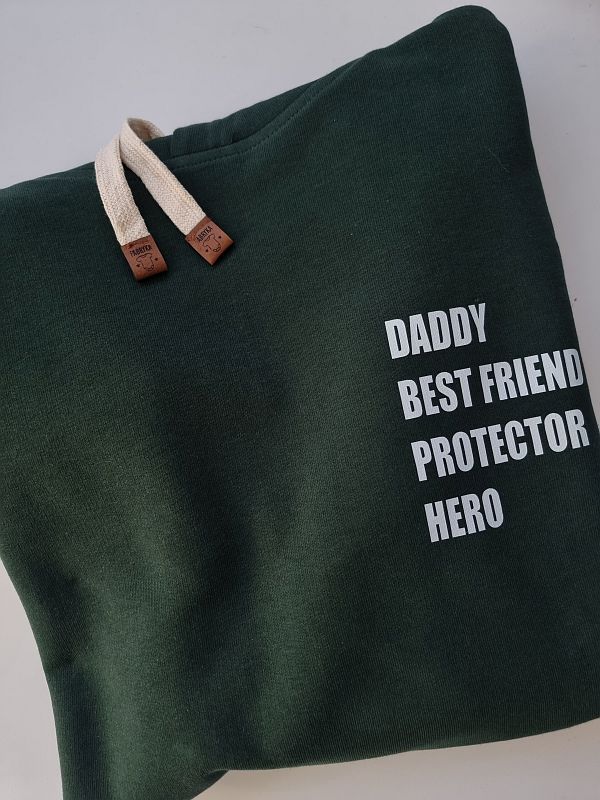 Bluza z kapturem zielona męska daddy - hero rozmiar S