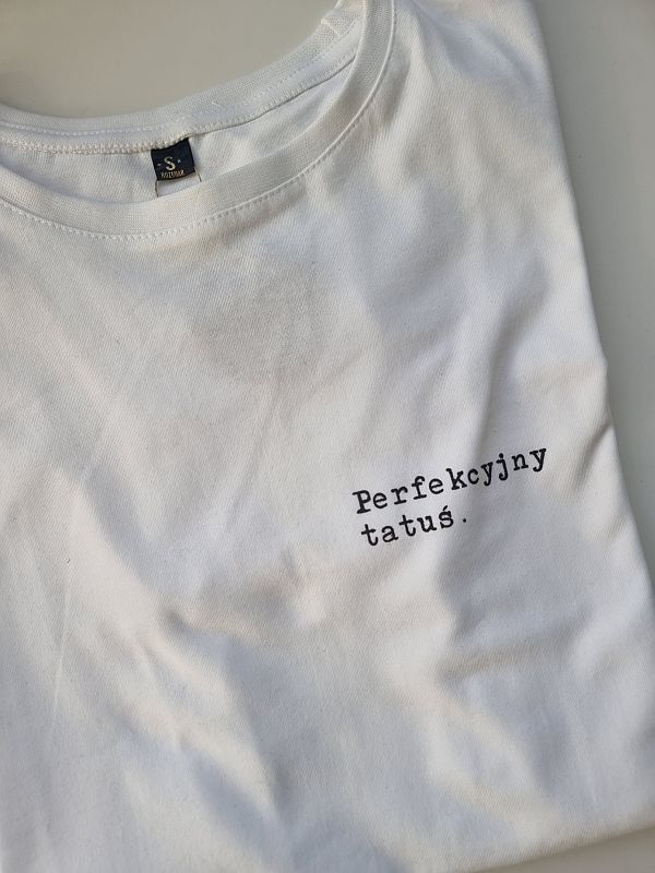 Koszulka biała męska perfekcyjny tatuś rozmiar S