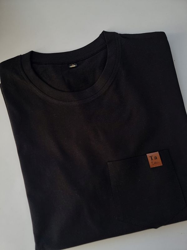 Koszulka czarna męska kieszonka tata rozmiar S