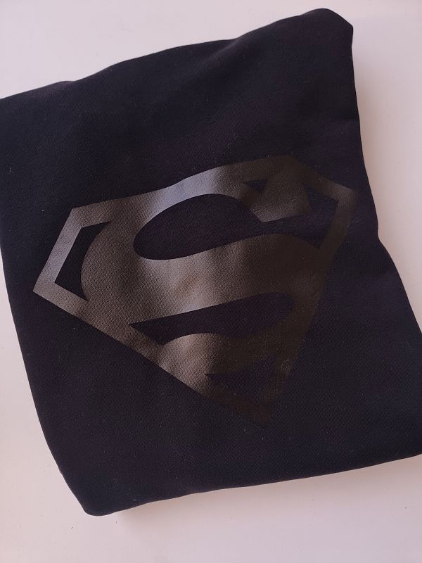 Bluza czarna męska z kapturem znak supermana rozmiar M