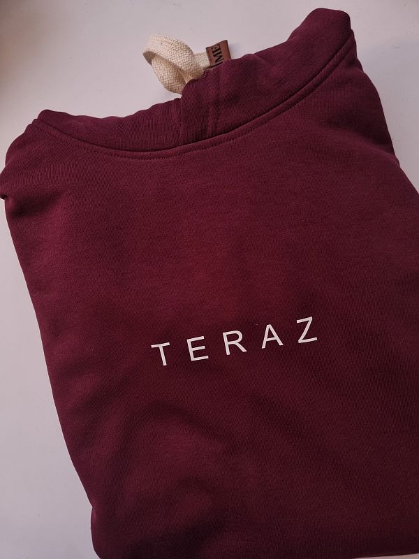 Bluza bordowa męska z kapturem teraz rozmiar M