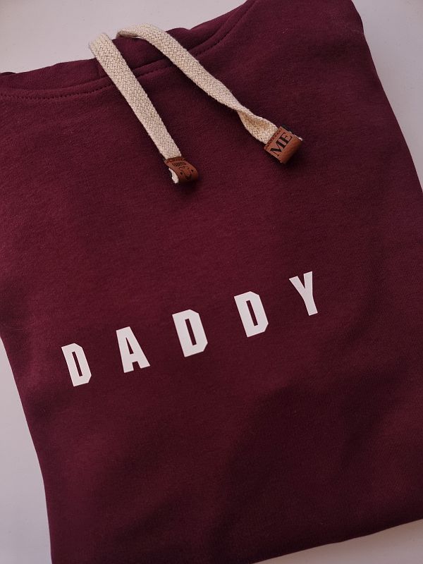 Bluza bordowa męska z kapturem daddy rozmiar M