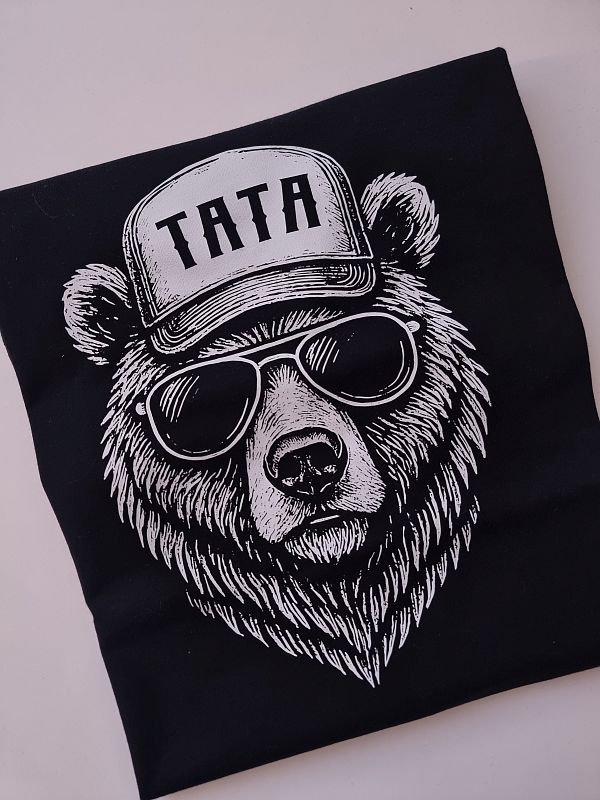 Koszulka czarna męska tata miś rozmiar M