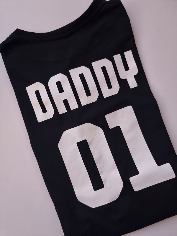 Koszulka czarna męska daddy na plecach rozmiar M