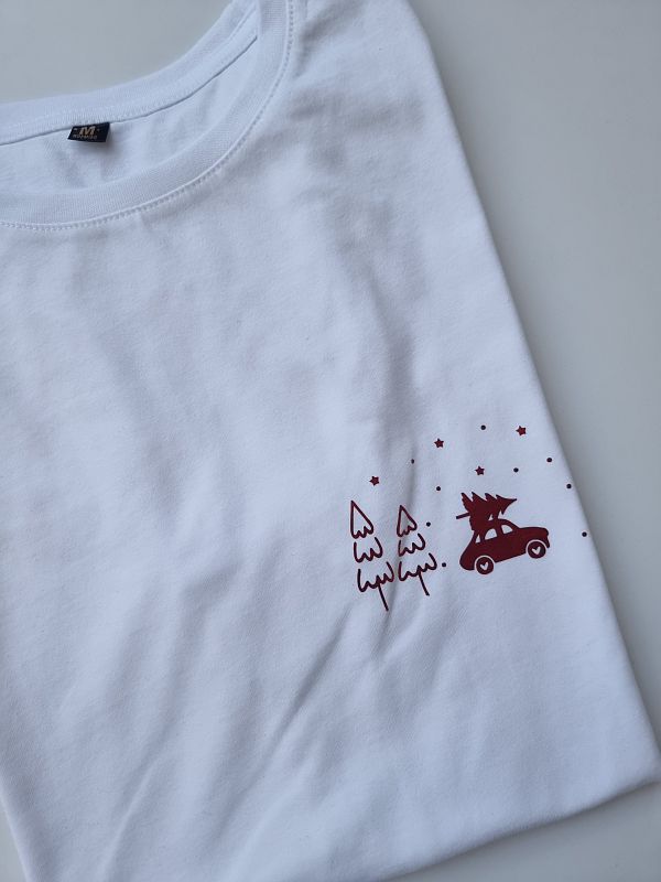 Koszulka biała męska logo świąteczne rozmiar M