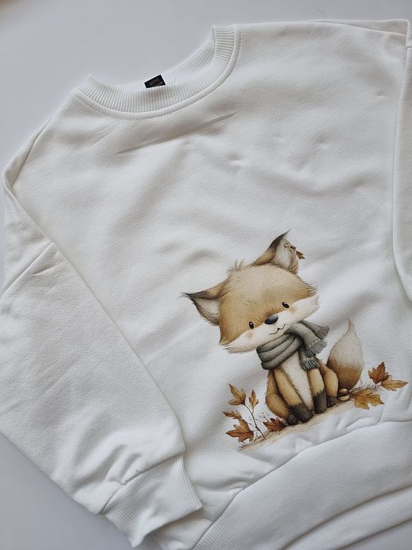 Bluza ecru lisek rozmiar 98