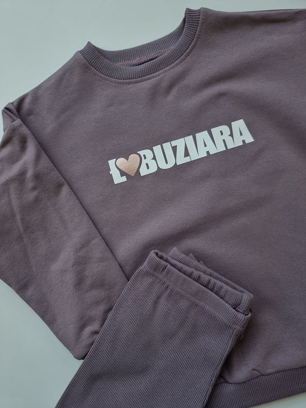 Komplet wrzosowy bluza + getry prążek łobuziara rozmiar 110