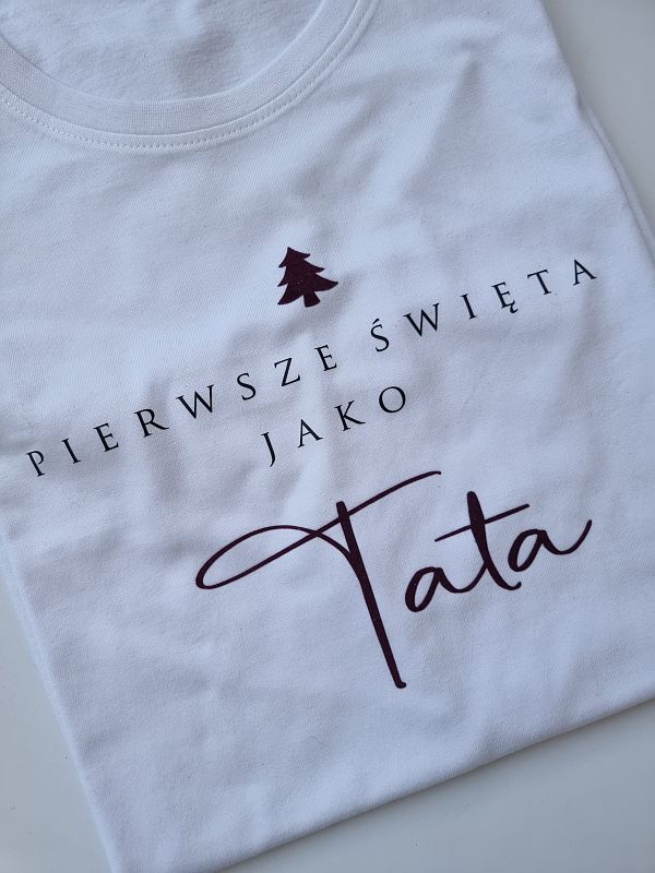 Koszulka biała męska pierwsze święta jako tata rozmiar XXL