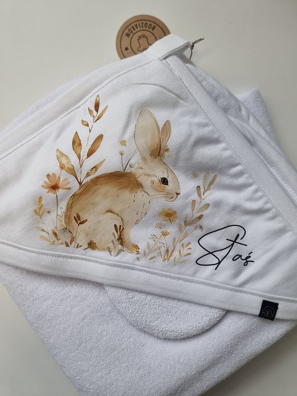 Okrycie kąpielowe króliczek na łące Staś