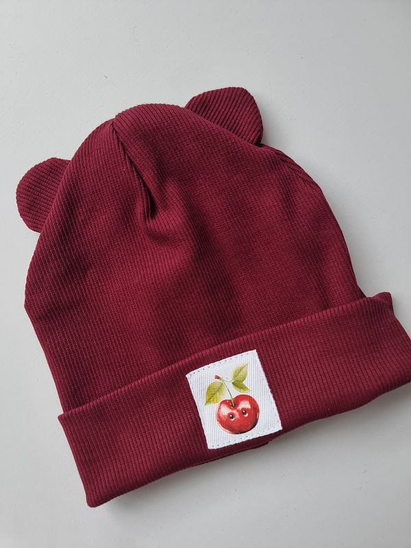 Czapka bordowa wisienka rozmiar 6-18M