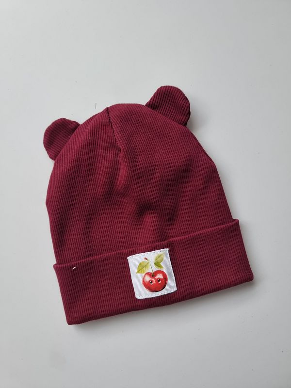 Czapka bordowa wisienka rozmiar 6-18M