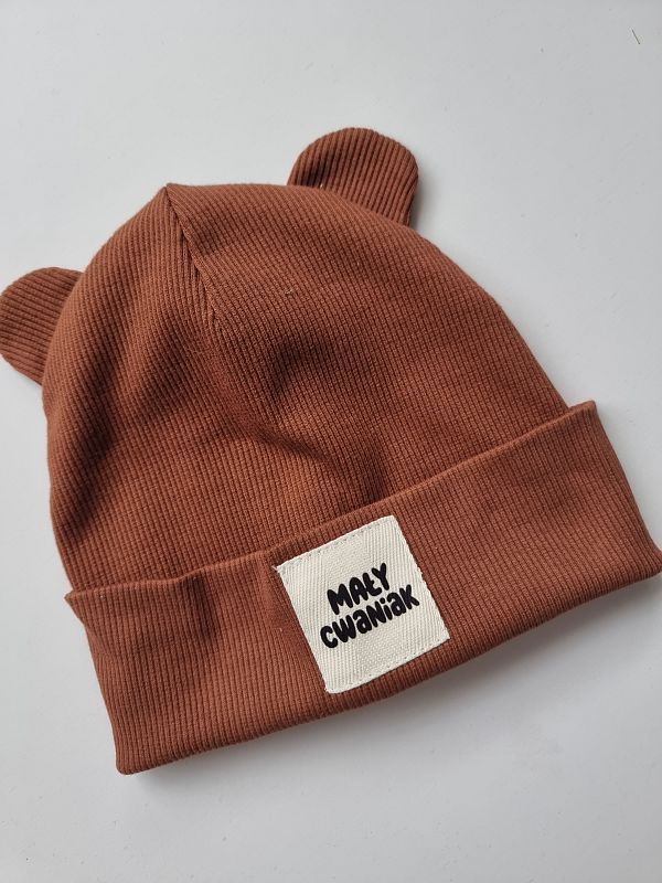 Czapka cynamonowa mały cwaniak rozmiar 0-6M