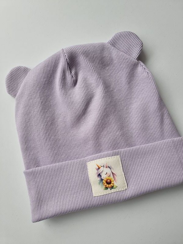 Czapka liliowa jednorożec rozmiar 18M-3Y