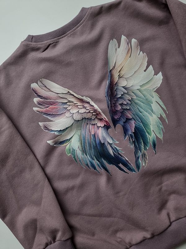 Bluza wrzosowa skrzydła na plecach rozmiar 129