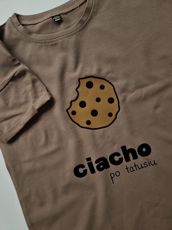 Koszulka kawowa krótki rękaw ciacho po tatusiu rozmiar 128