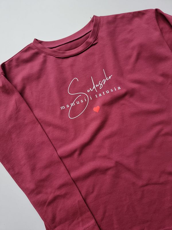 Koszulka malaga długii rękaw serduszko mamusi i tatusia rozmiar 128