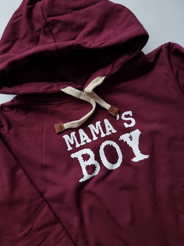 Bluza z kapturem bordowa mama's boy rozmiar 122